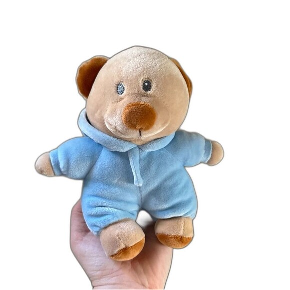 Ty Other - 2021 Ty PJ Bear Blue Plush With Hood Stuffed Animal Toy 7"